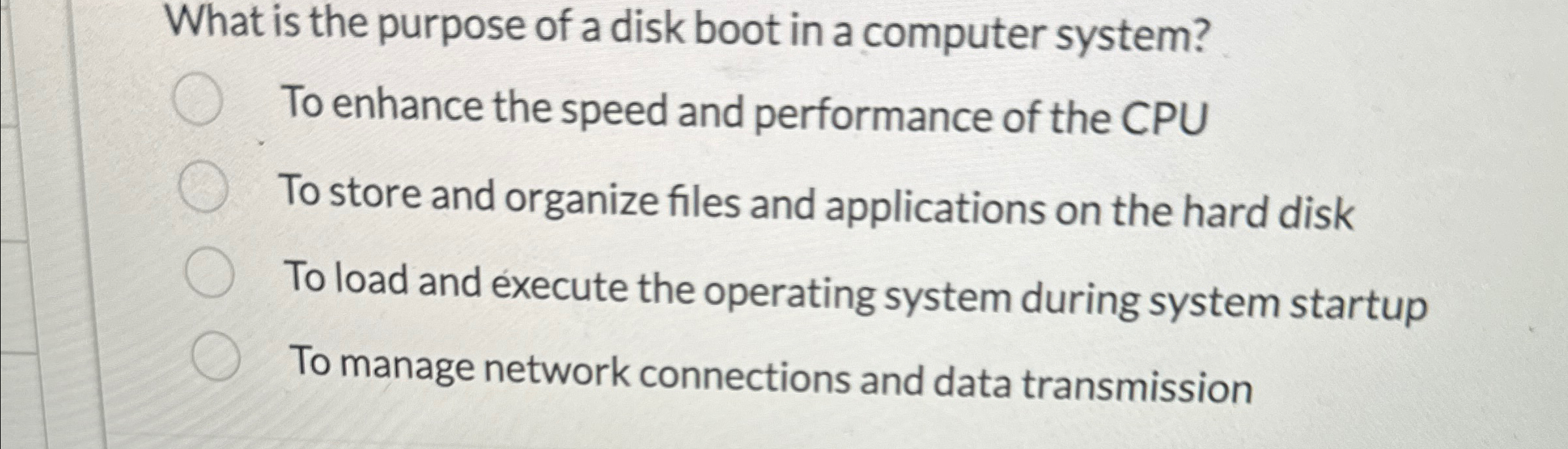 What is the purpose of a disk boot in a computer