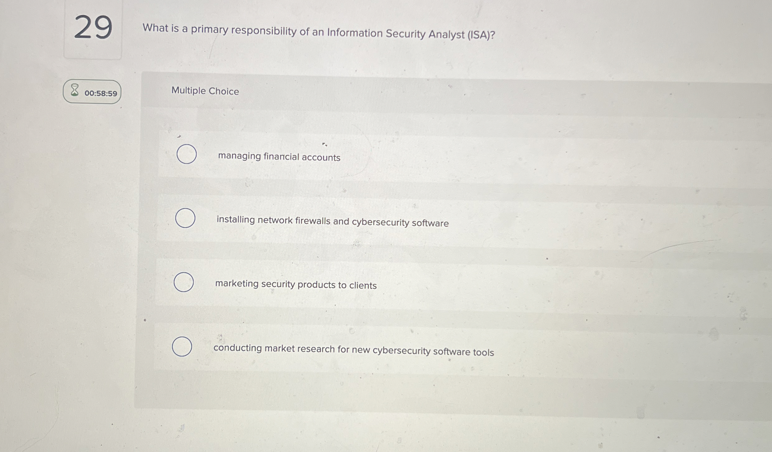 2 9 What is a primary responsibility of an