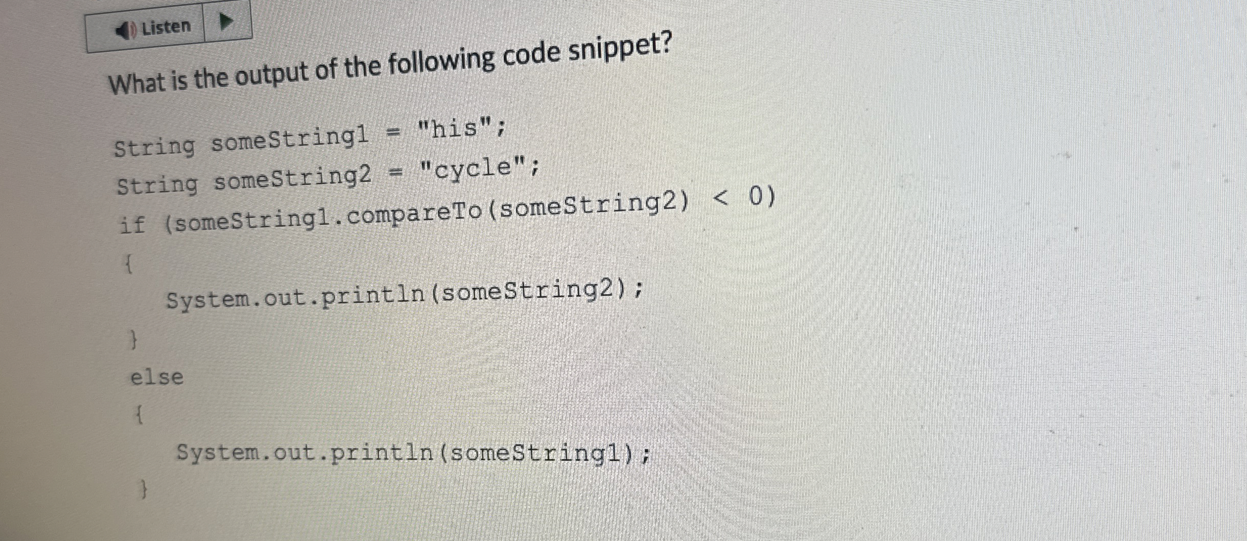 What is the output of the following code snippet?