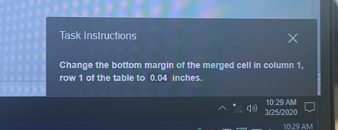 Task Instructions Change the bottom margin of the