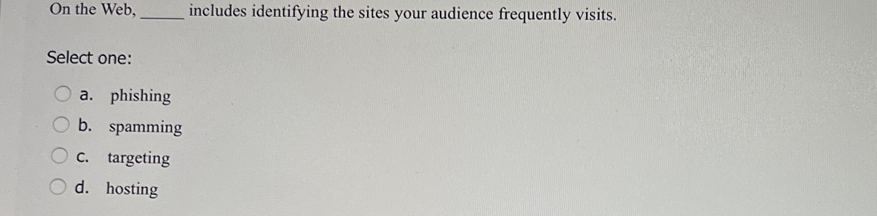 On the Web, includes identifying the sites your