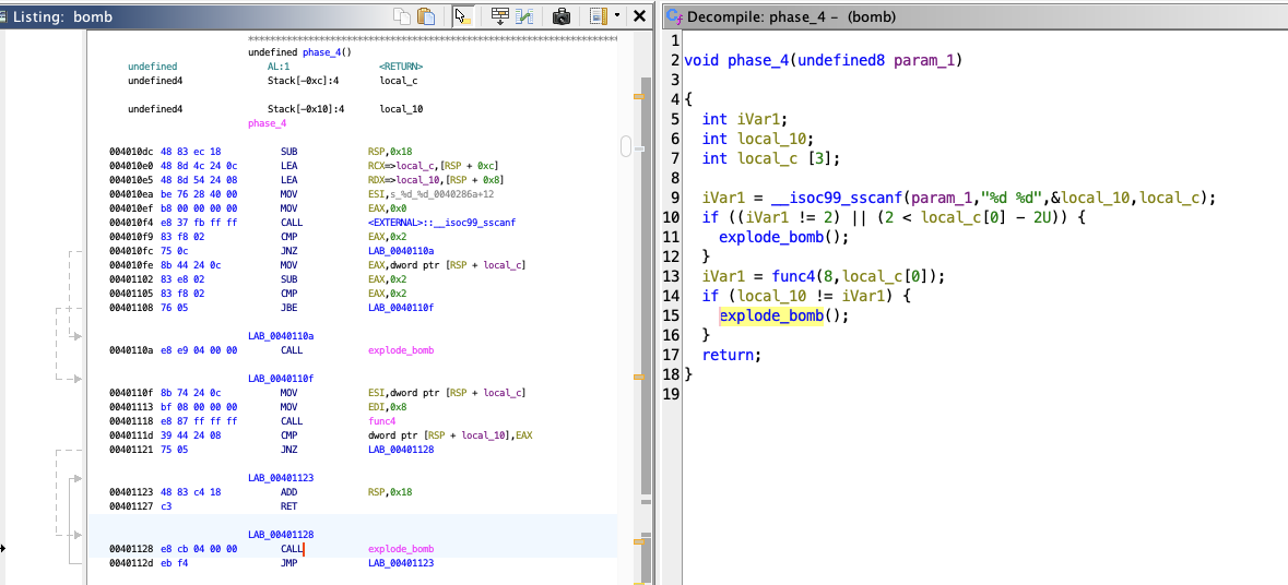 What values make the bomb not go off? I am