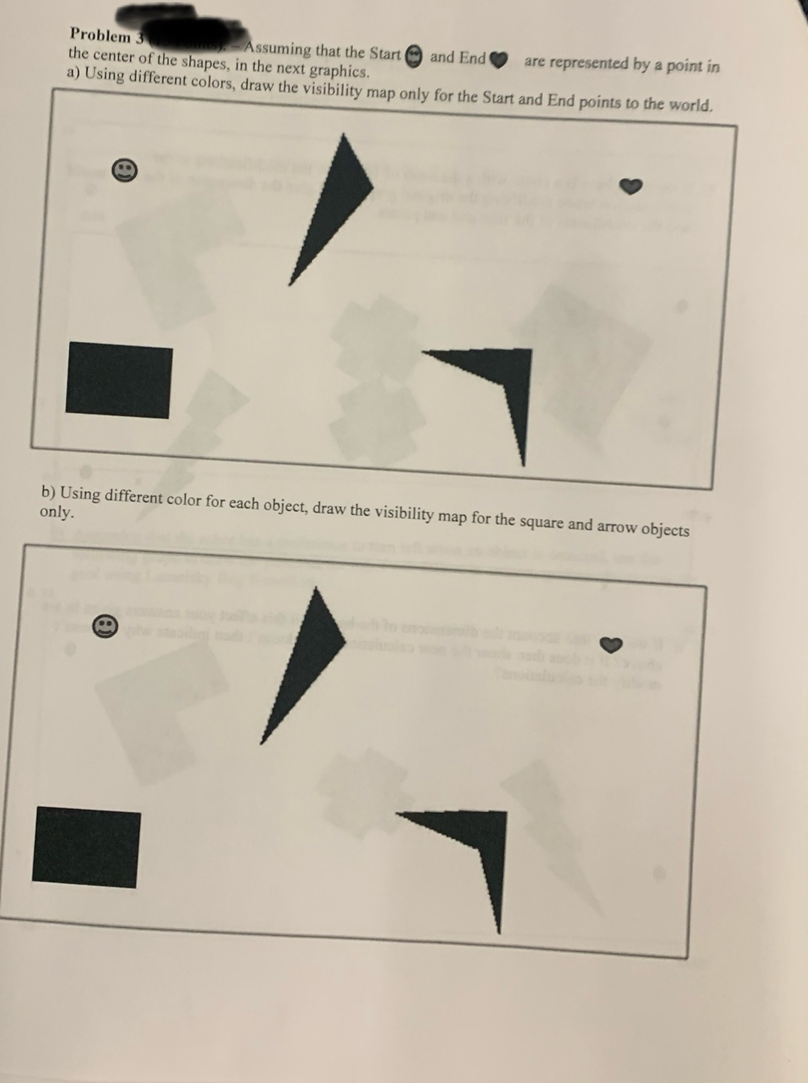 Problem 5 the center of the shapes, in the next