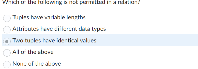 Which of the following is not permitted in a