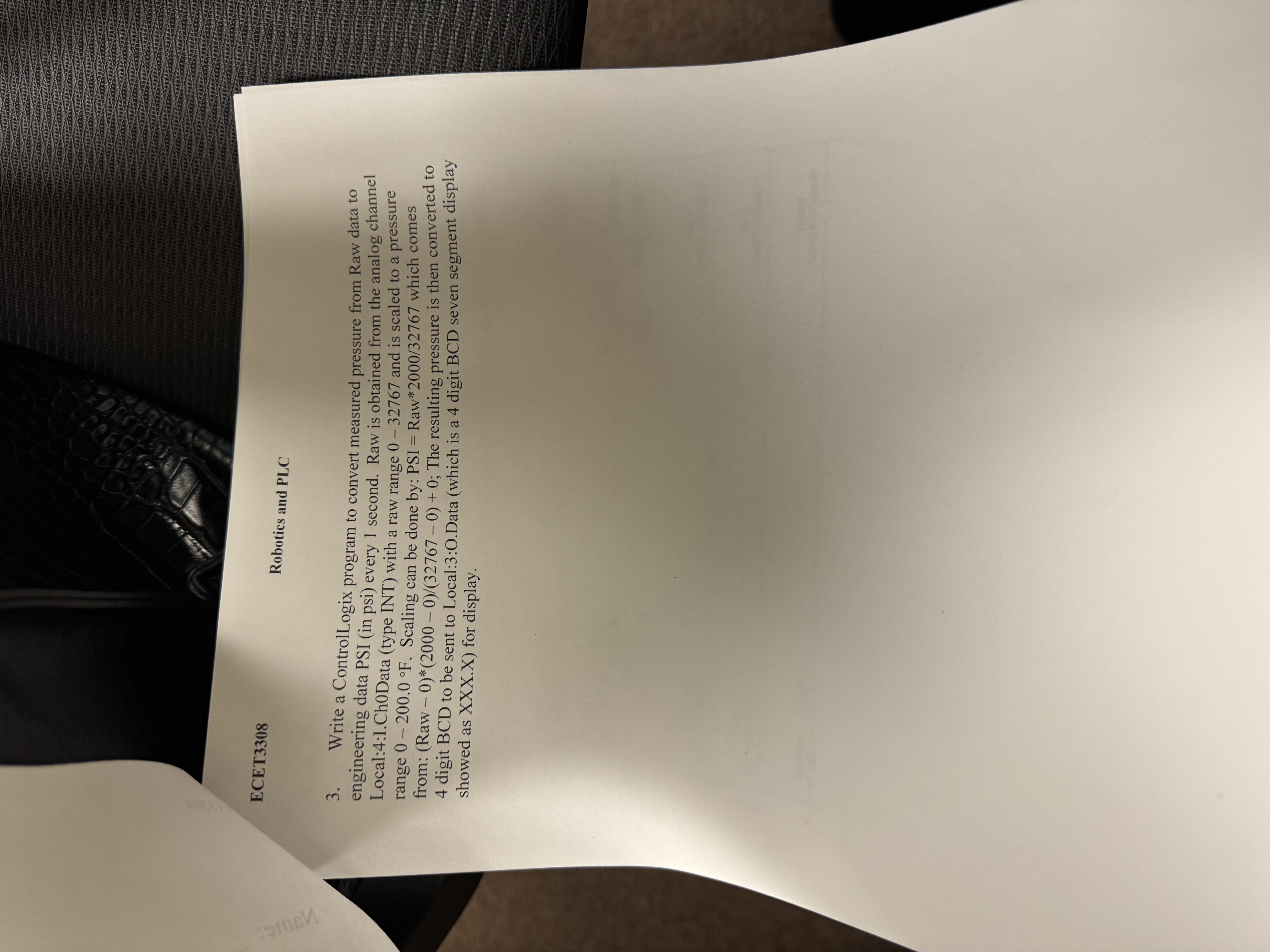 ECET 3 3 0 8 Robotics and PLC 3 . Write a