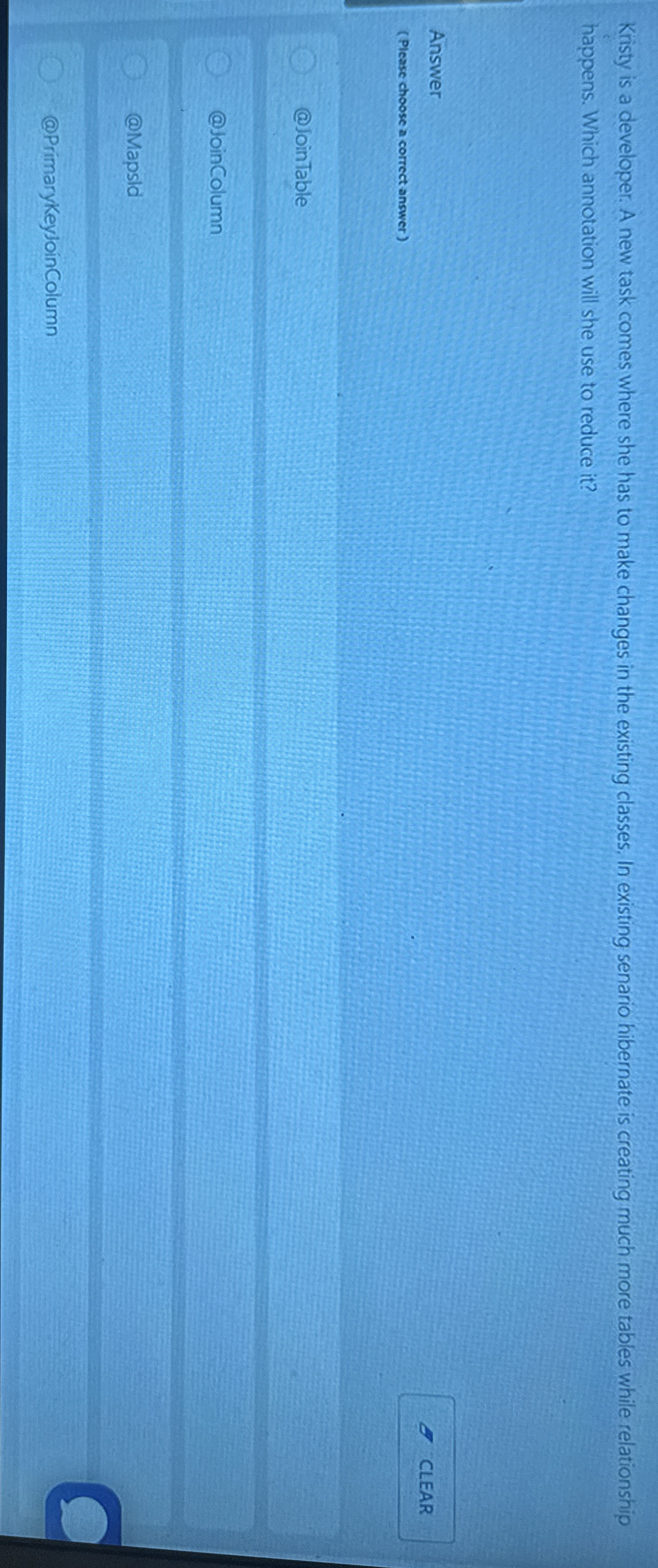 Kristy is a developer. A new task comes where she