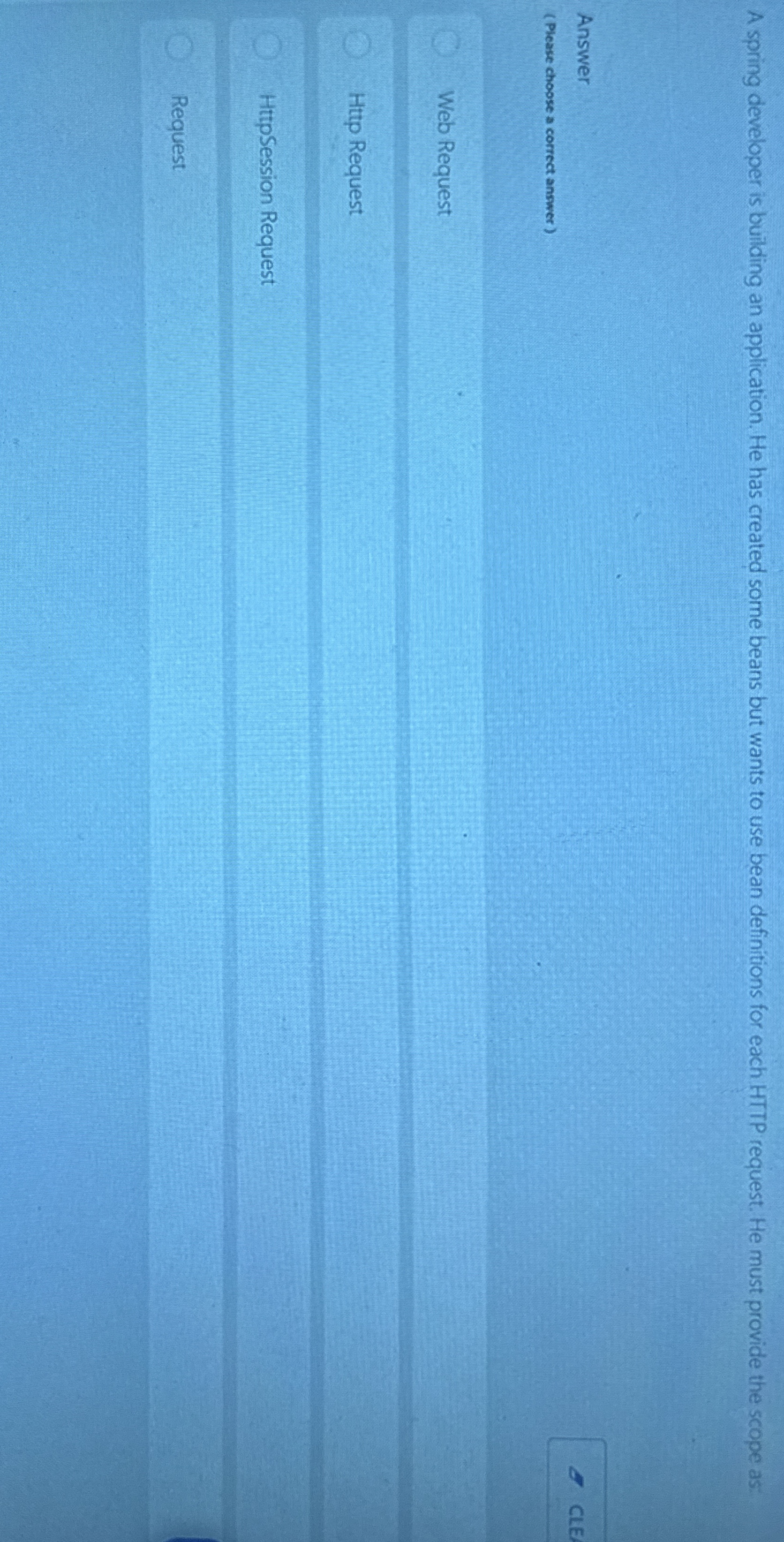 A spring developer is building an application. He