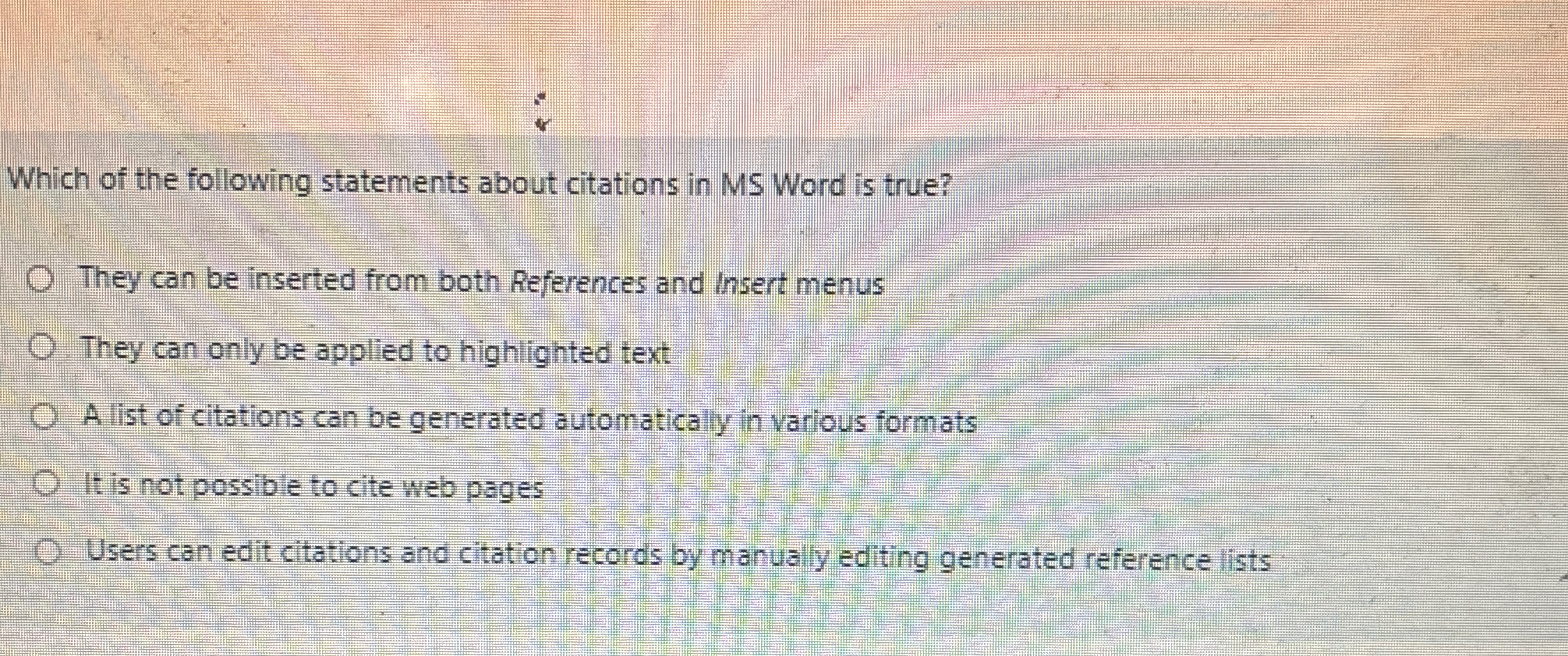 Which of the following statements about citations
