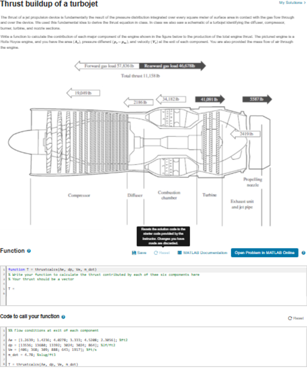 Thrust buildup of a turbojet. Write a matlab code