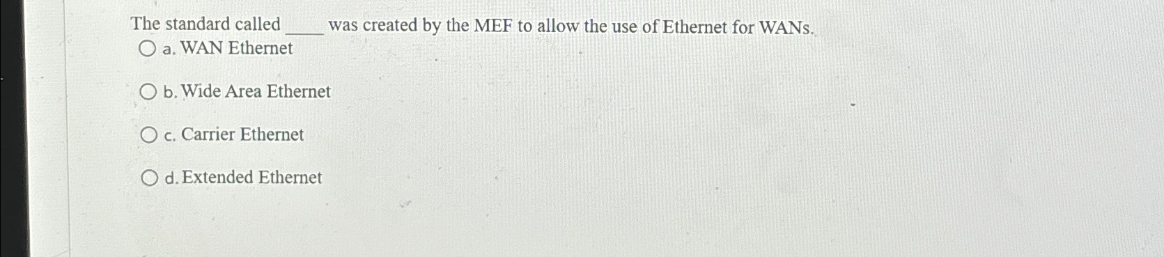 The standard called q , was created by the MEF to