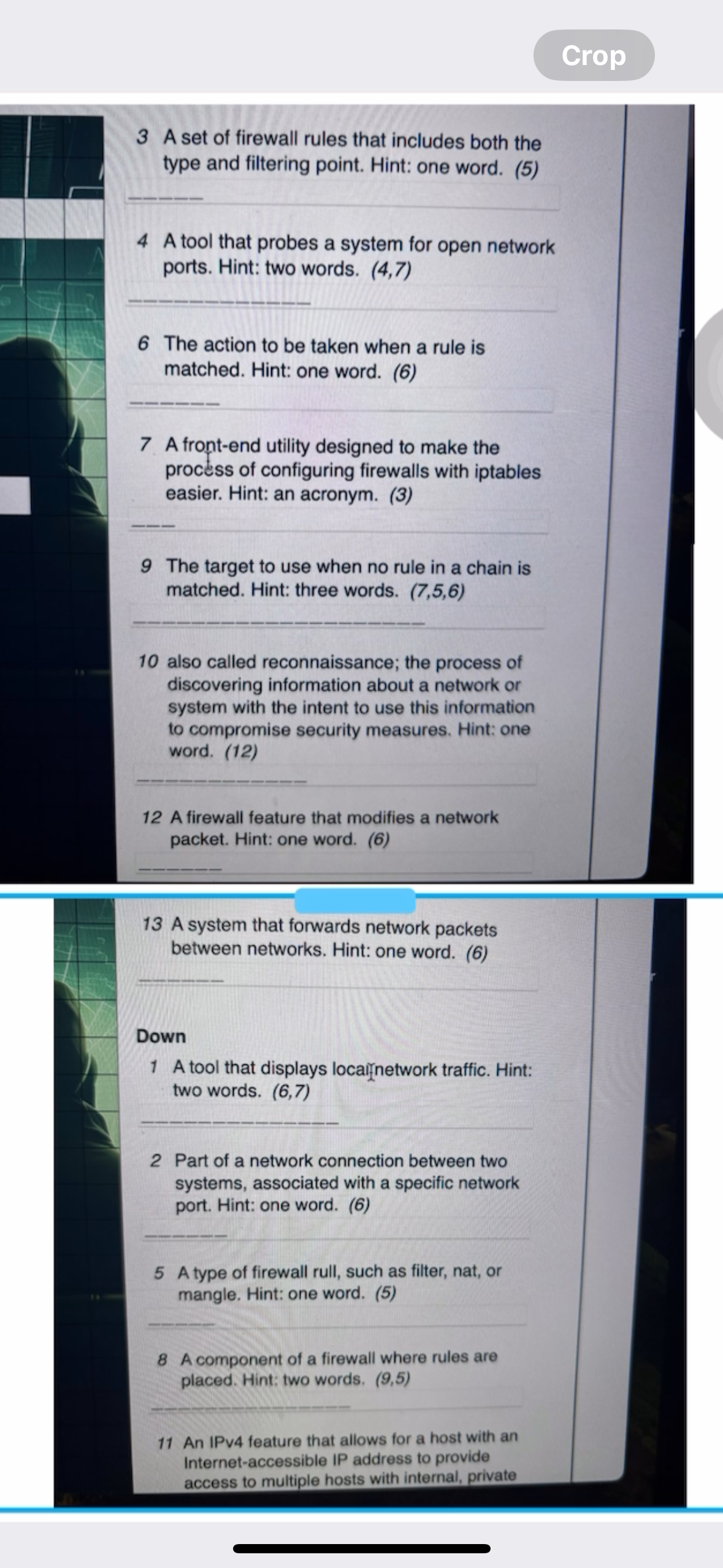 3 A set of firewall rules that includes both the