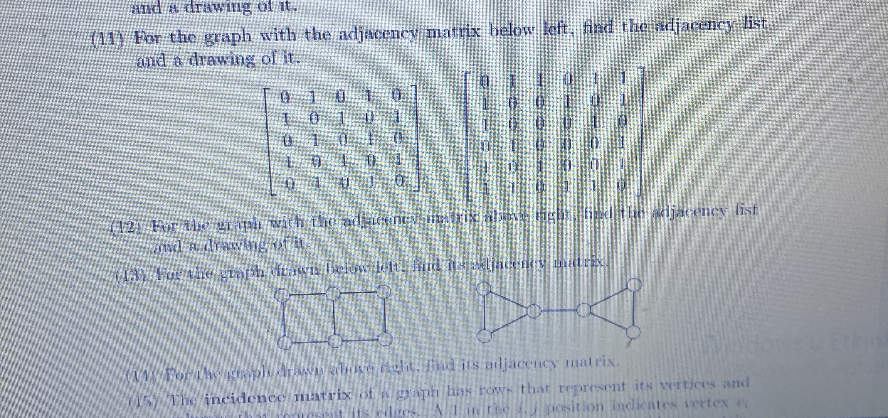 and a drawing of it . ( 1 1 ) For the graph with