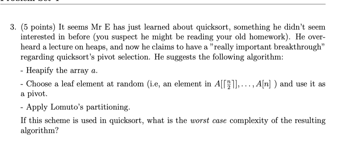 ( 5 points ) It seems Mr E has just learned about