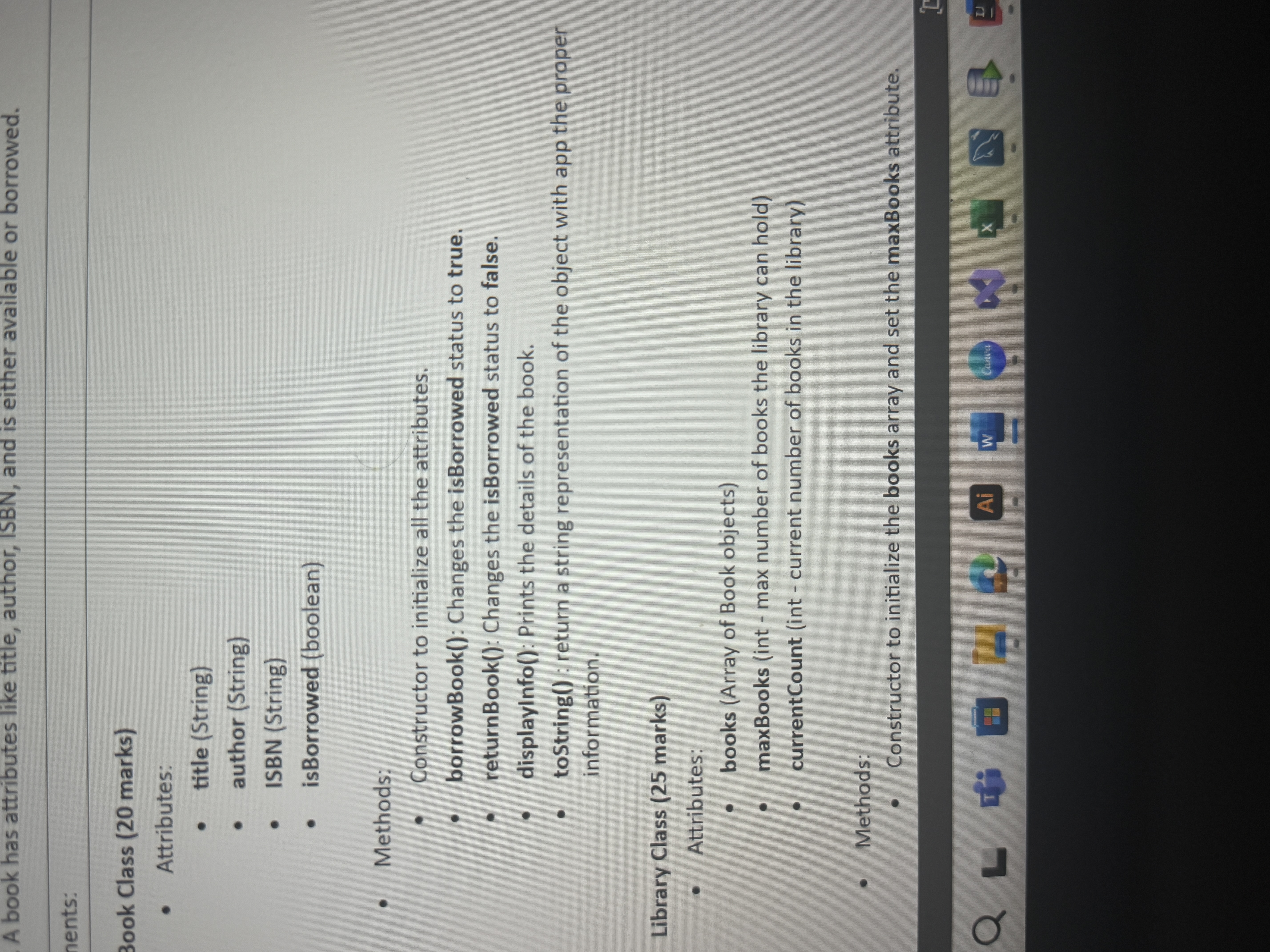 Java develops a menu driven library management