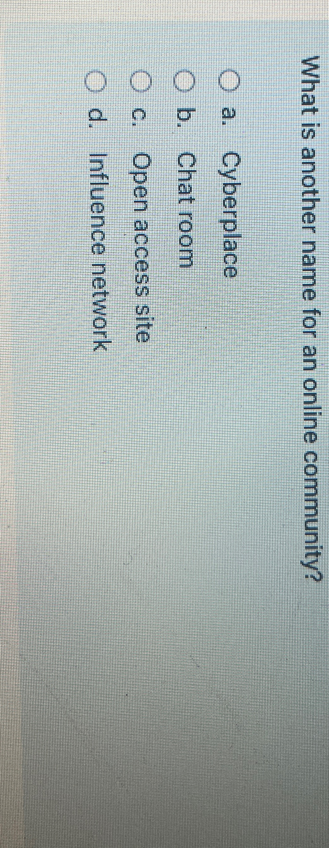 What is another name for an online community? a .