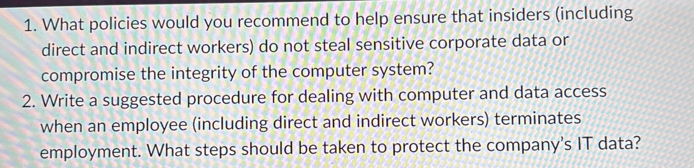 What policies would you recommend to help ensure