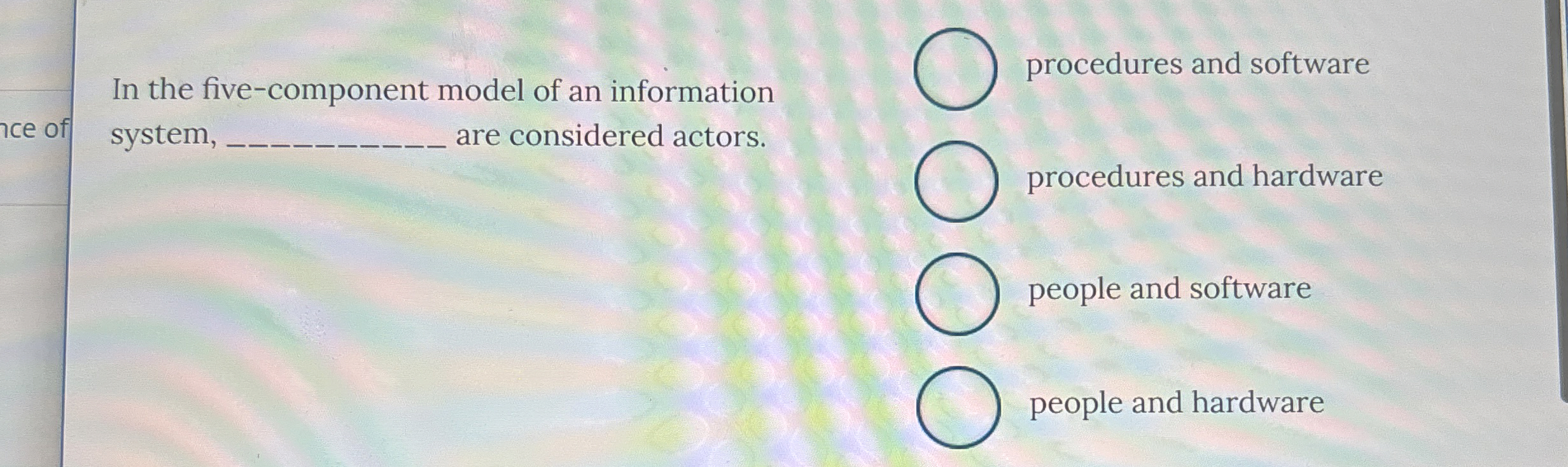 In the five - component model of an information