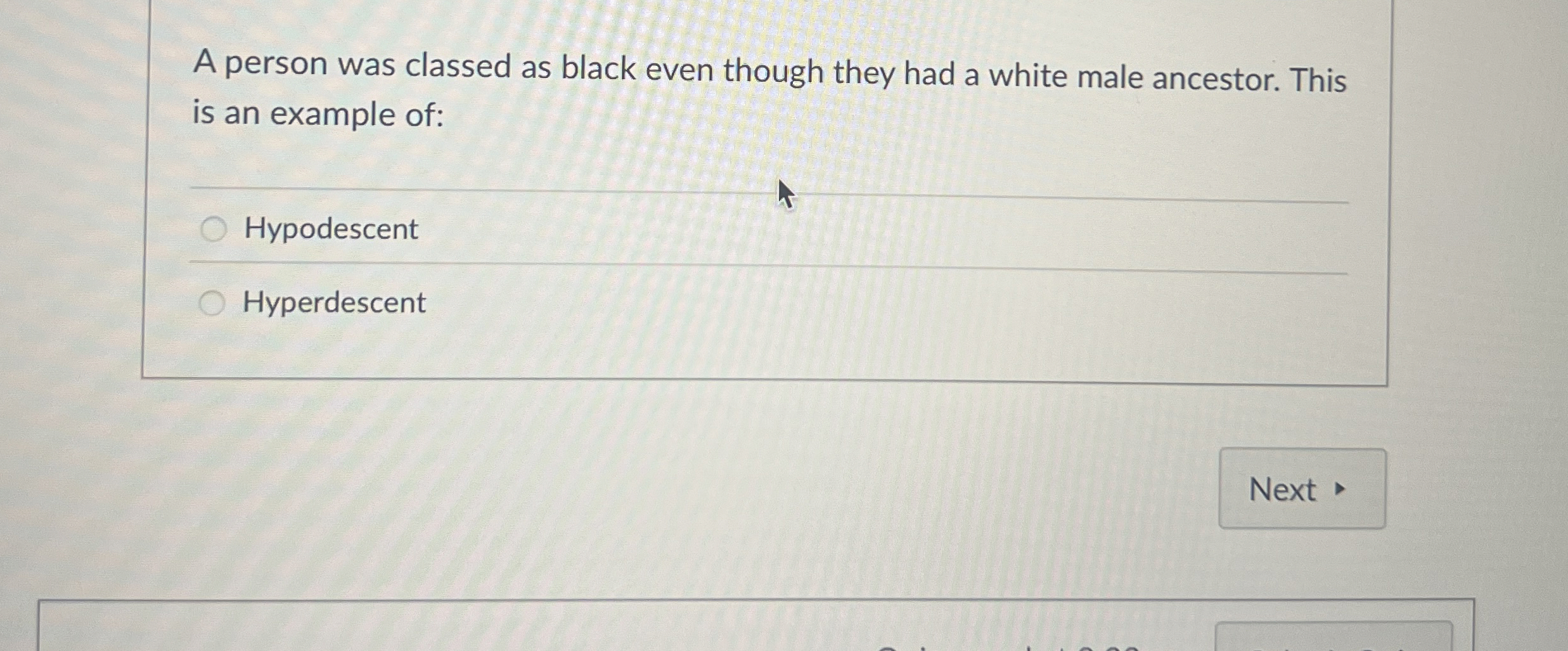 A person was classed as black even though they