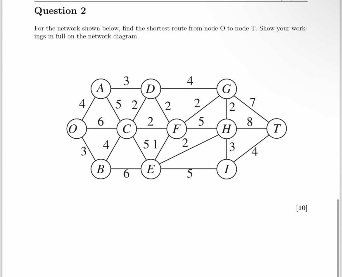 Question 2 For the network shown below, find the