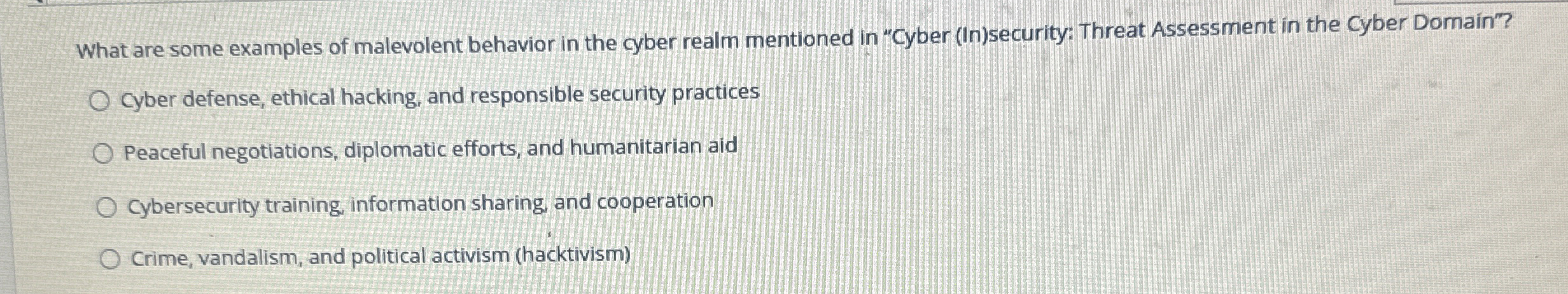 What are some examples of malevolent behavior in
