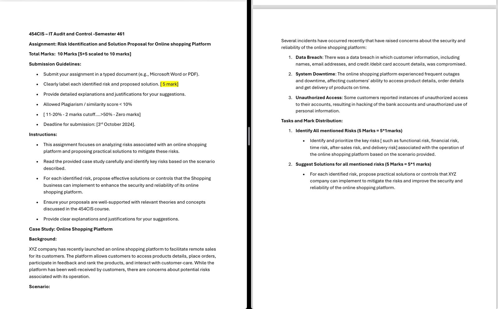 4 5 4 CIS IT Audit and Control - Semester 4 6 1