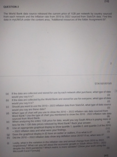 QUESTION 2 The World Bank data source released