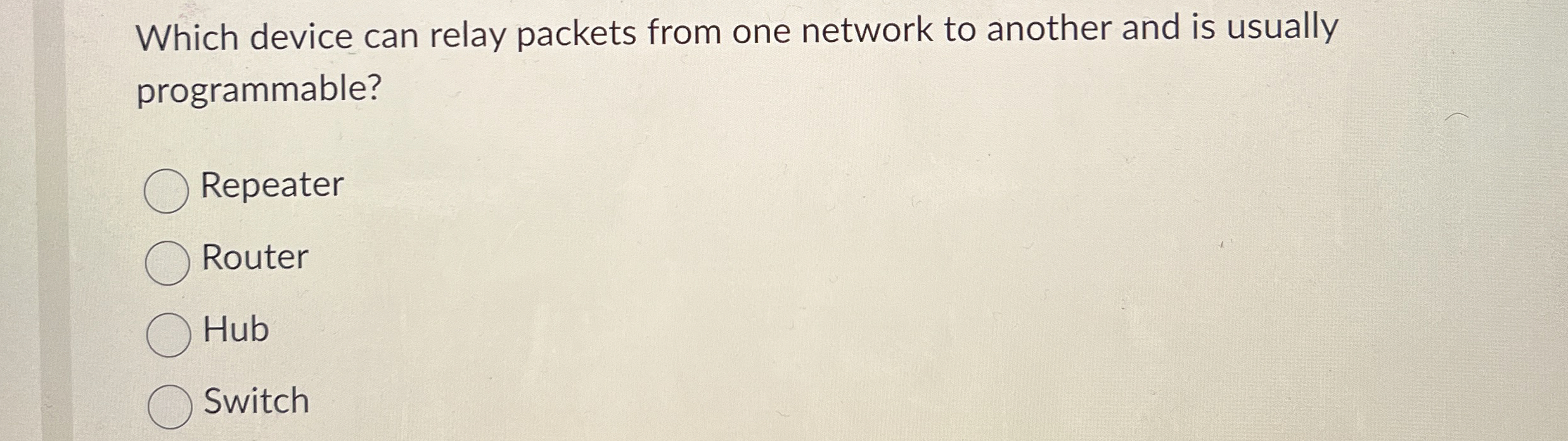 Which device can relay packets from one network