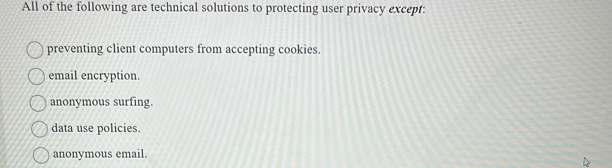 All of the following are technical solutions to