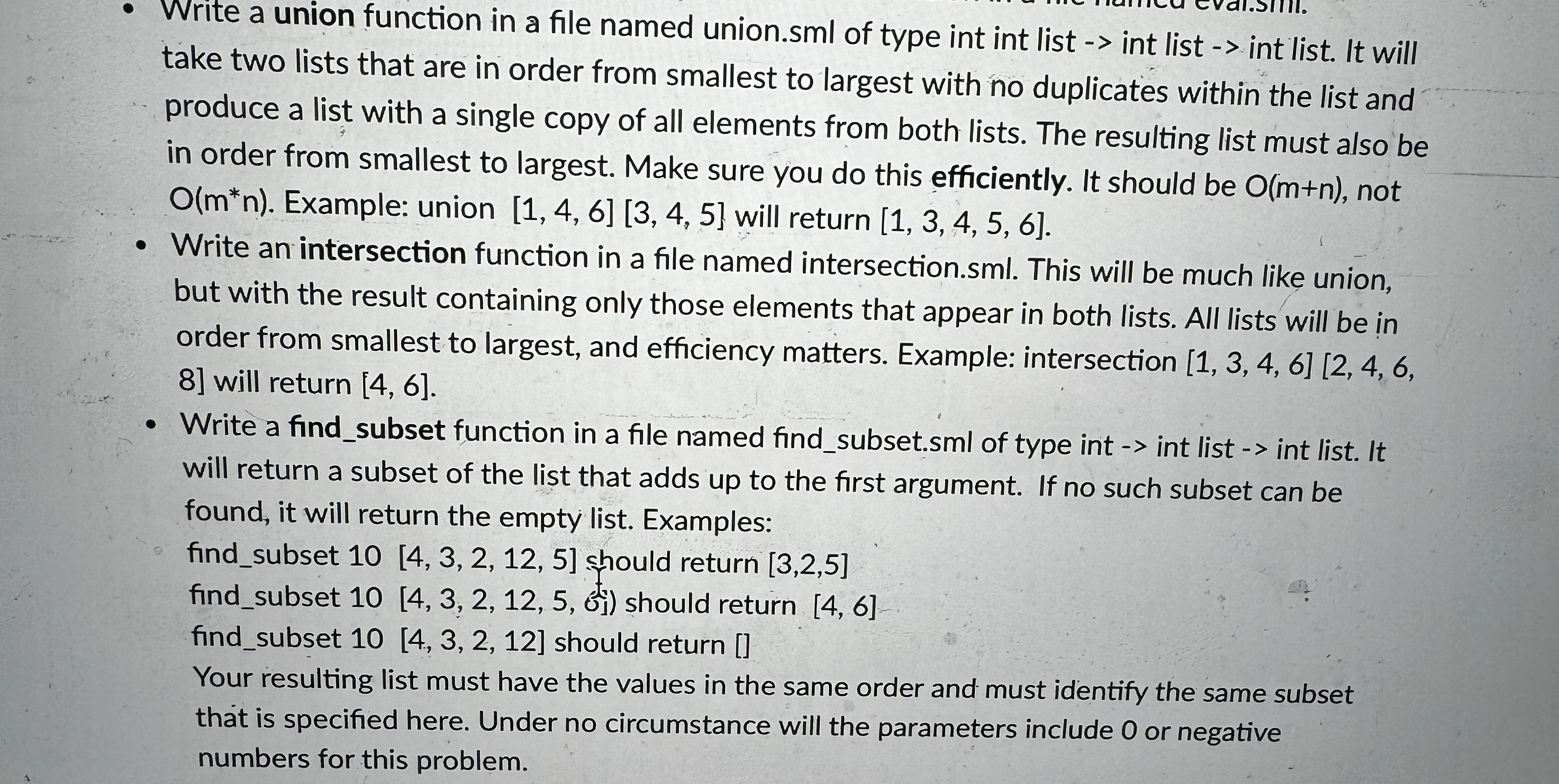 Write a union function in a file named union.sml