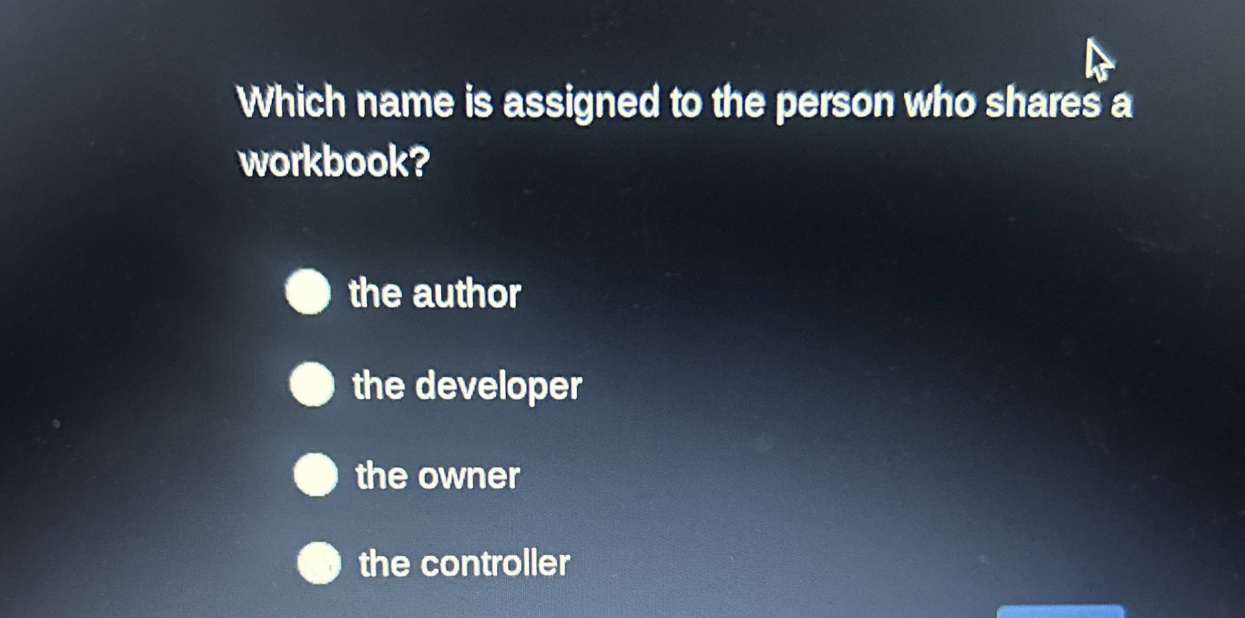 Which name is assigned to the person who shares a