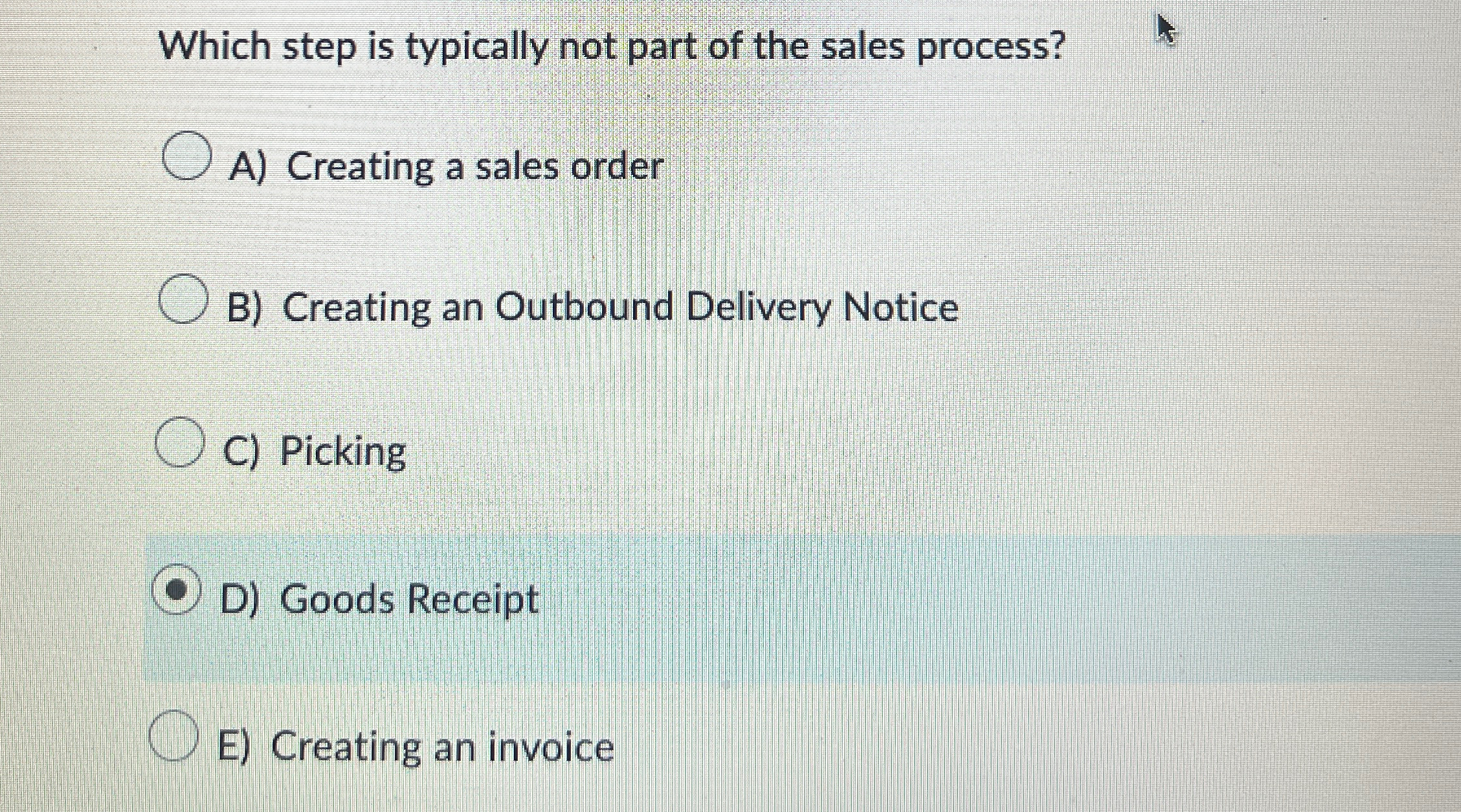 Which step is typically not part of the sales