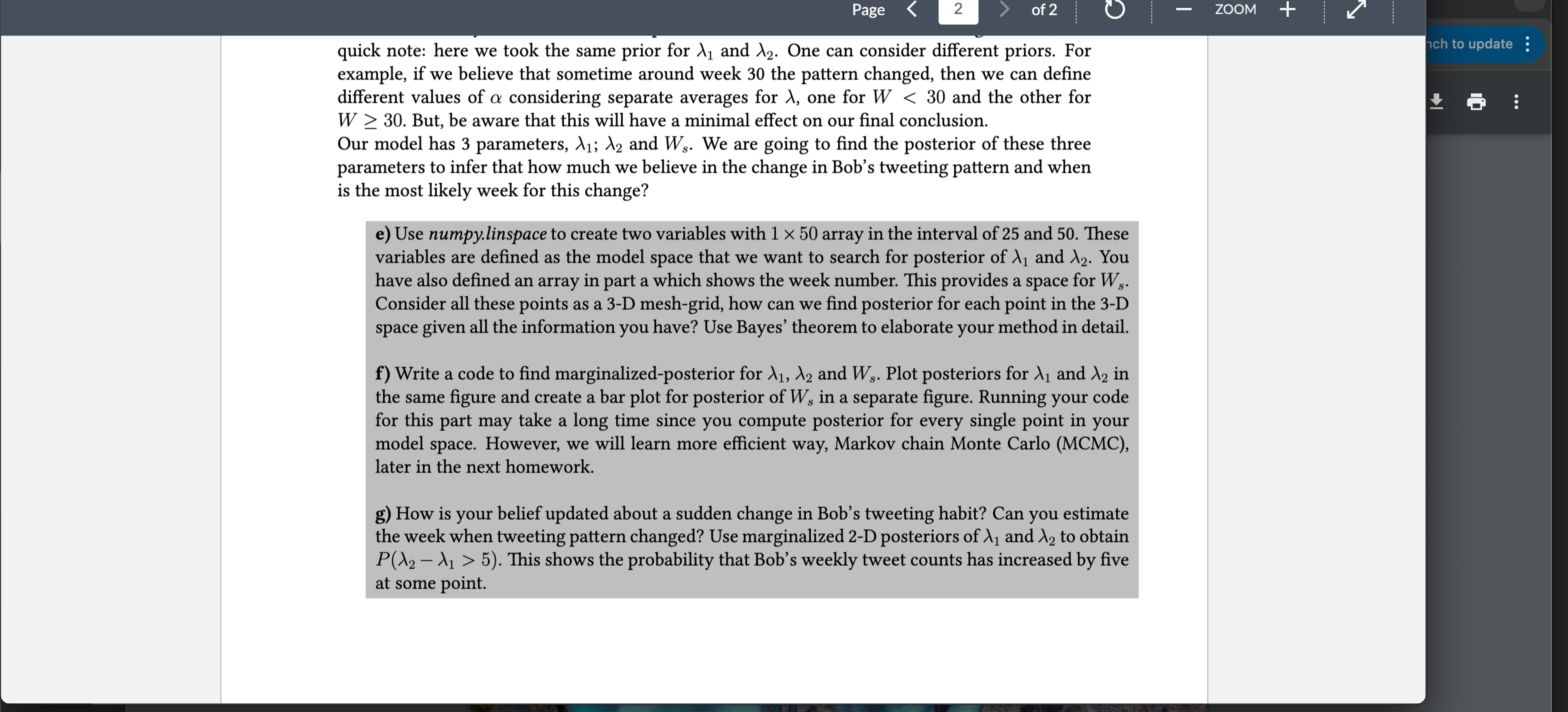 quick note: here we took the same prior for 1 and