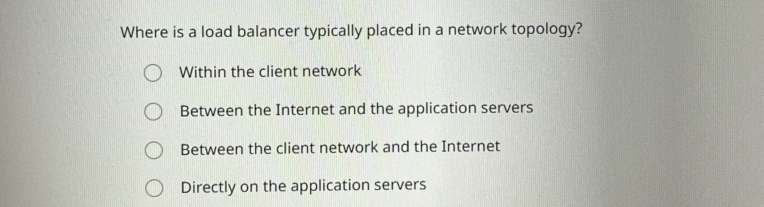 Where is a load balancer typically placed in a