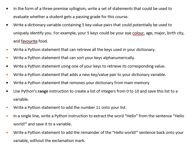 IN PYTHON: In the form of a three - premise