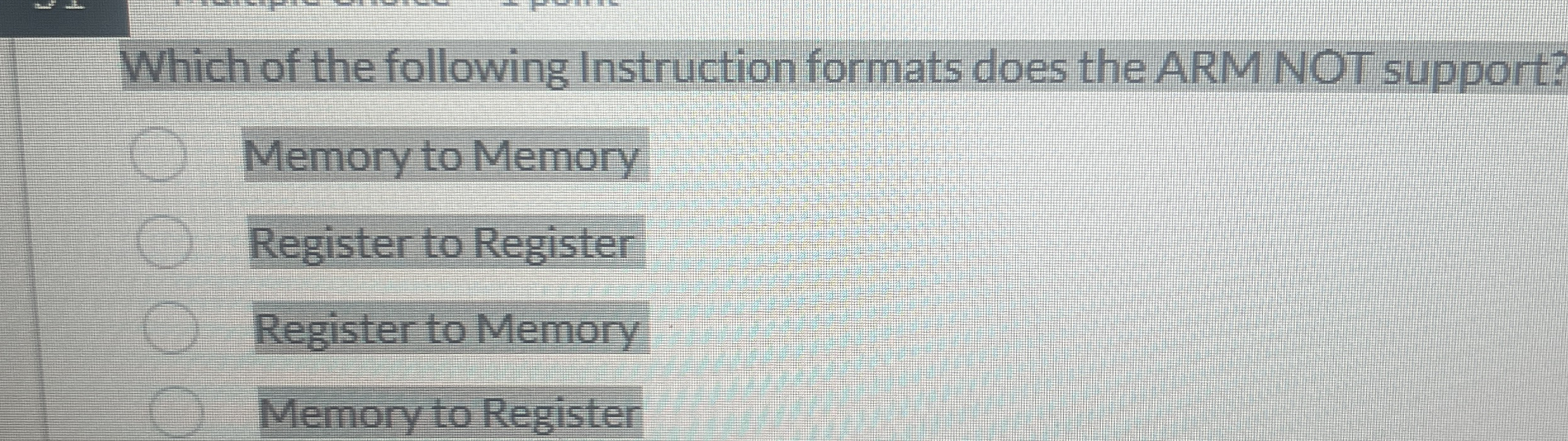 Which of the following Instruction formats does