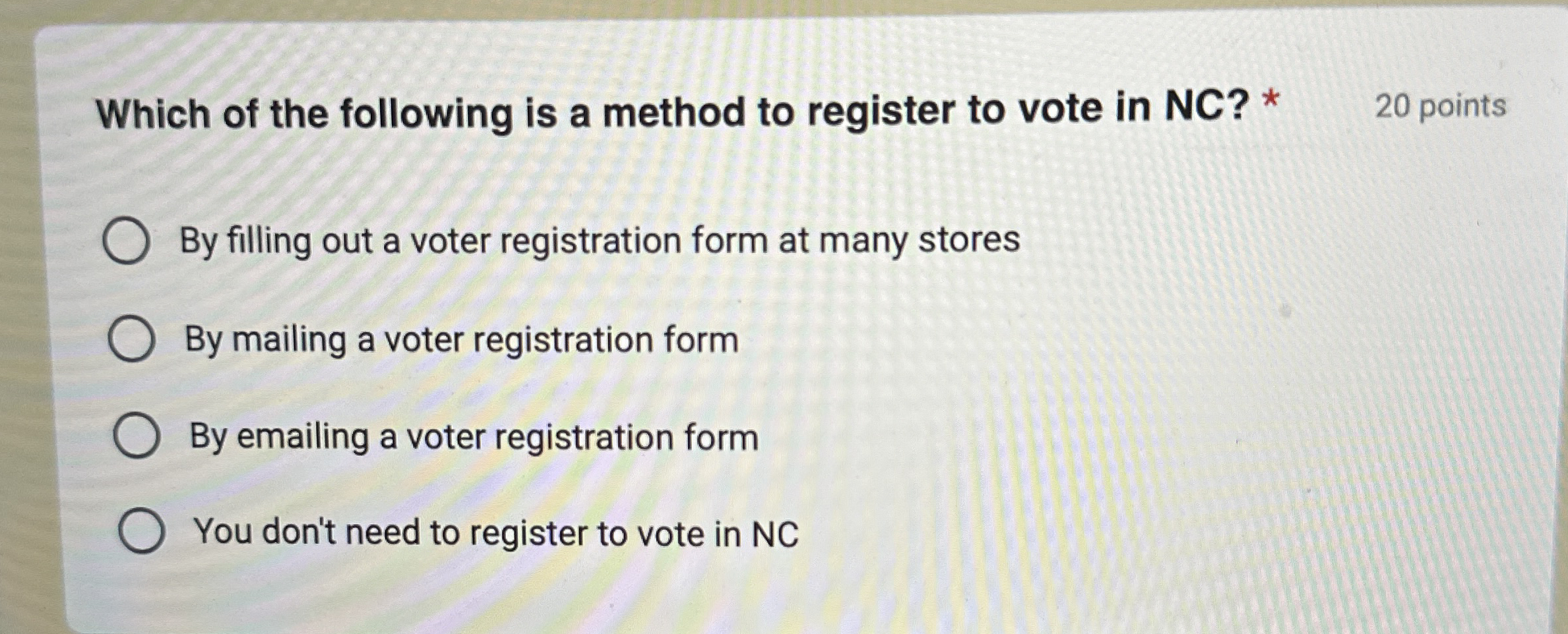 Which of the following is a method to register to