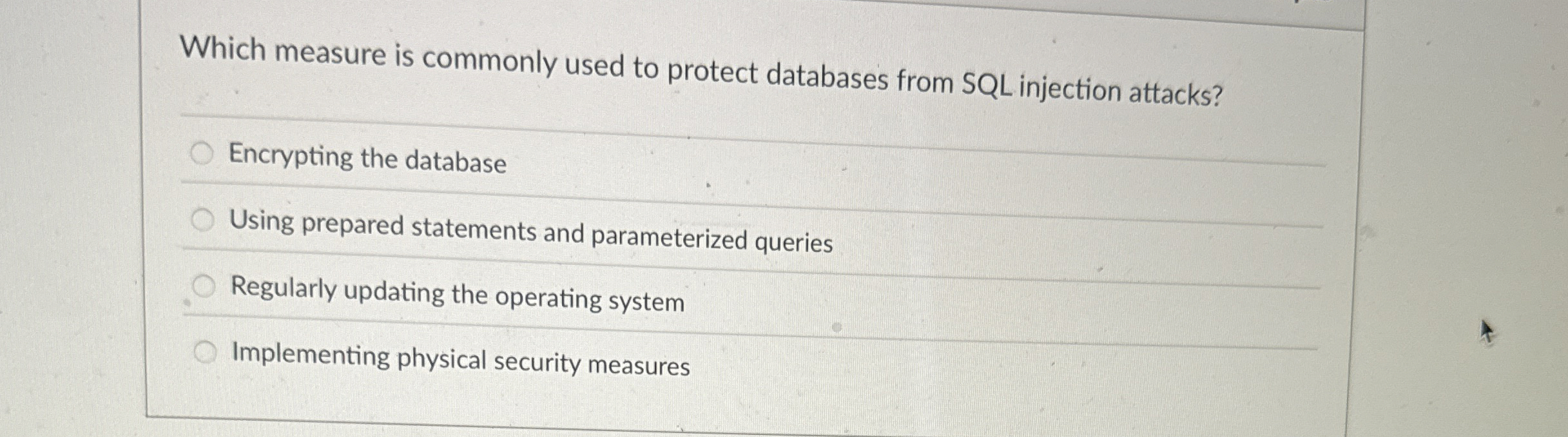 Which measure is commonly used to protect