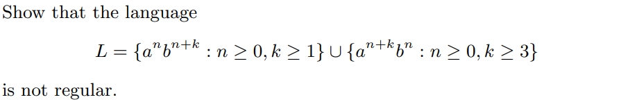 code class = "asciimath" > Show that the language