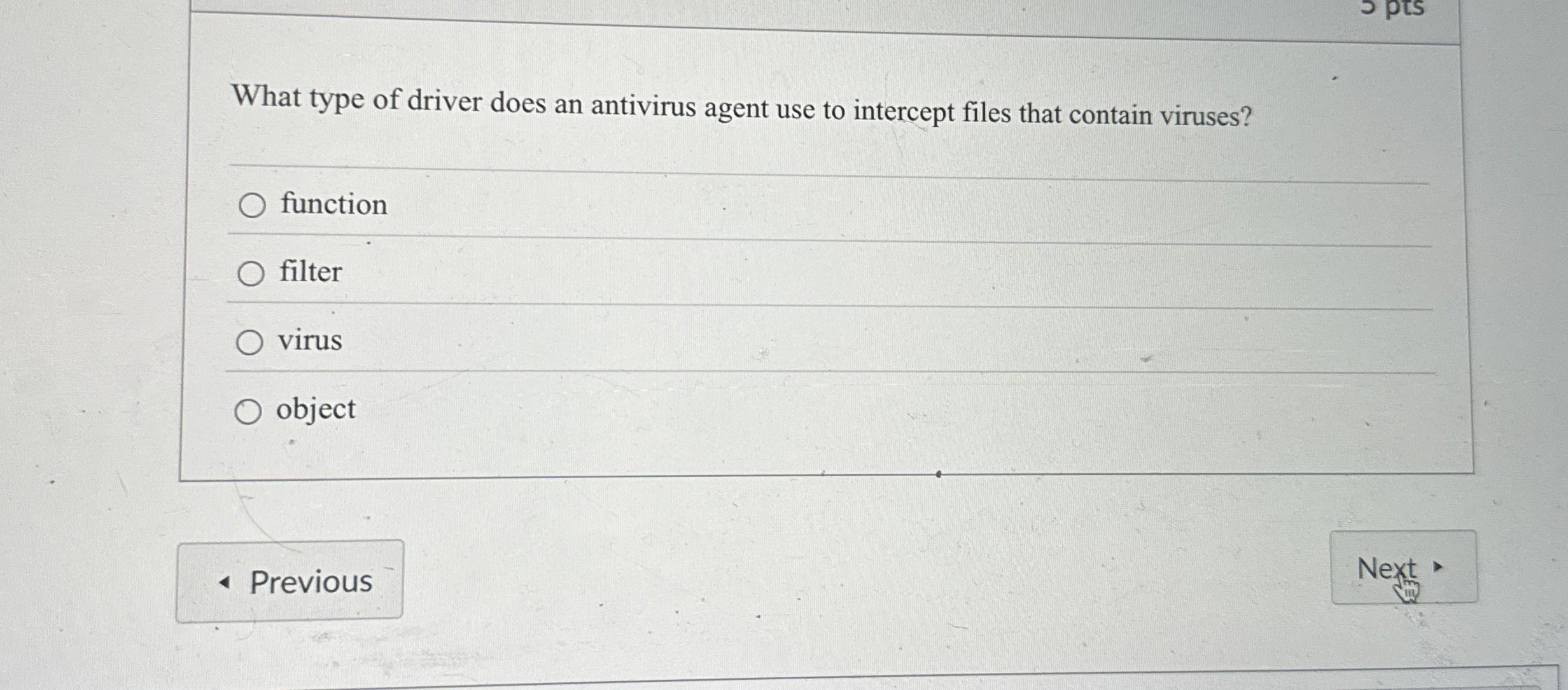What type of driver does an antivirus agent use