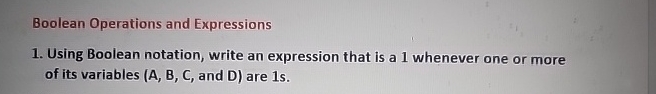 Boolean Operations and Expressions Using Boolean
