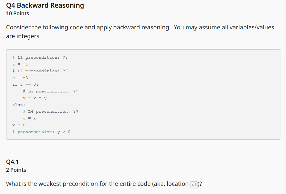 What is the weakest precondition for the entire