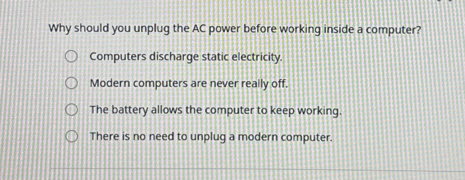 Why should you unplug the AC power before working