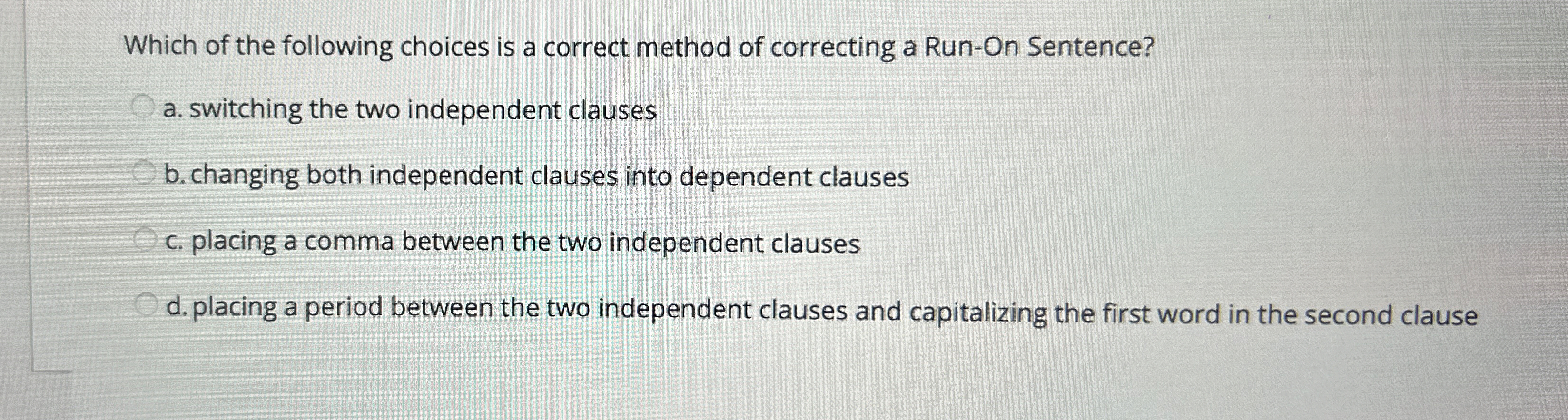 Which of the following choices is a correct