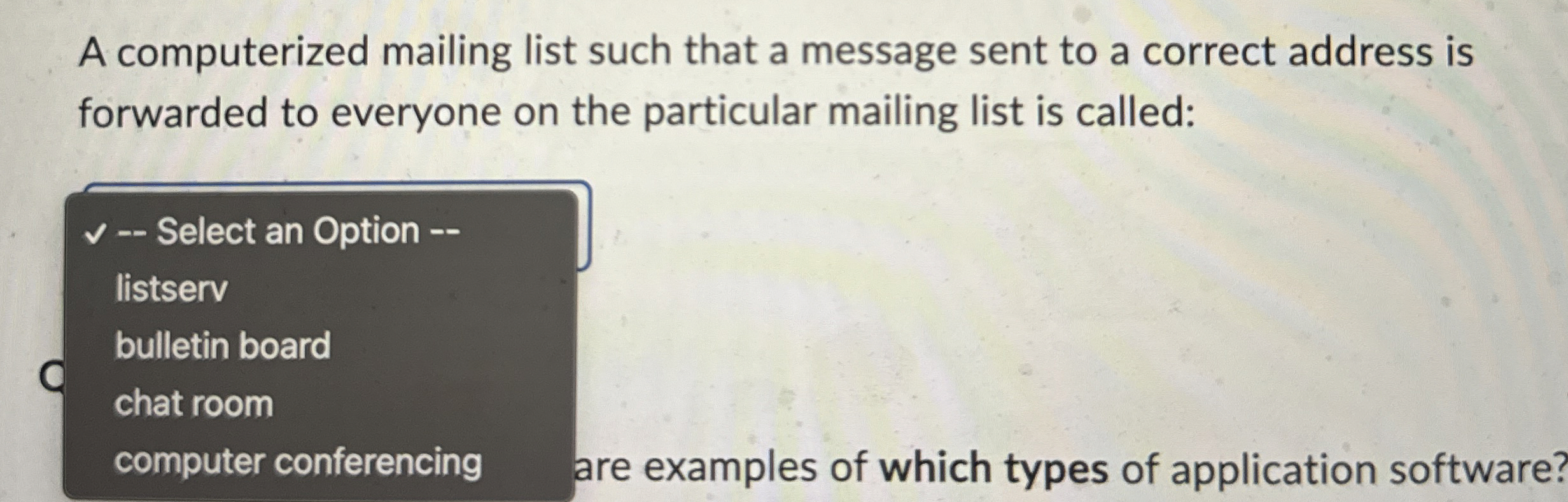 A computerized mailing list such that a message