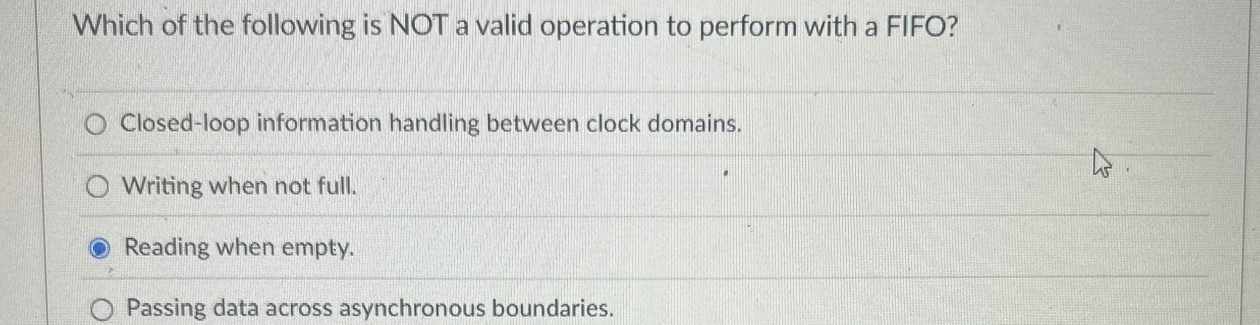 Which of the following is NOT a valid operation