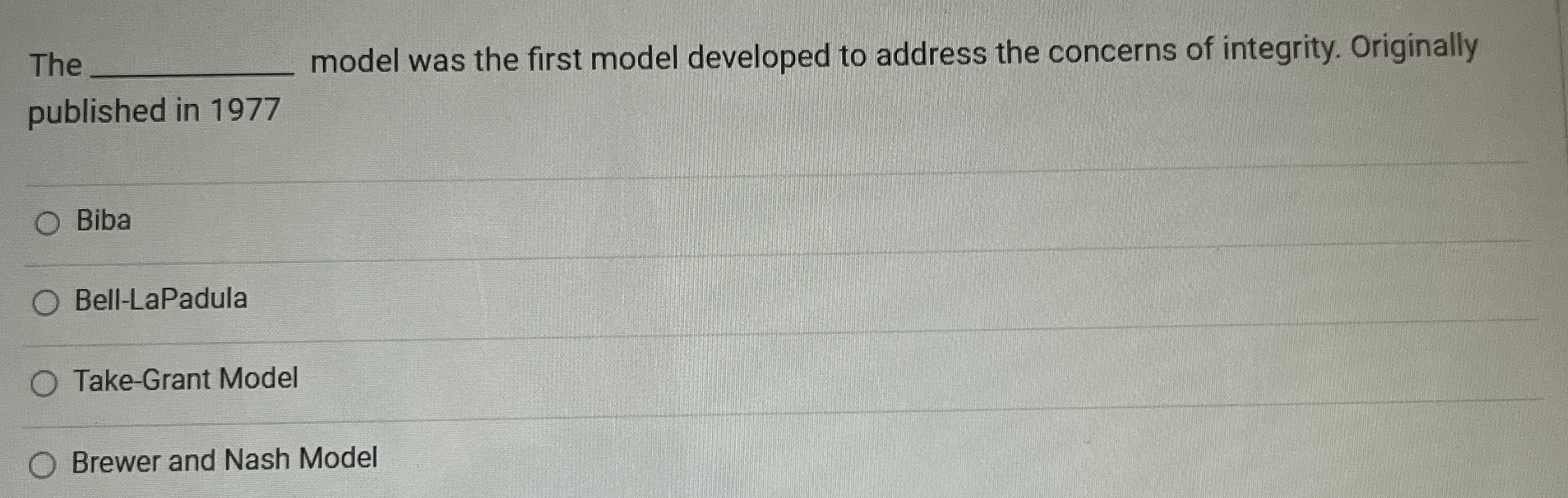 The model was the first model developed to
