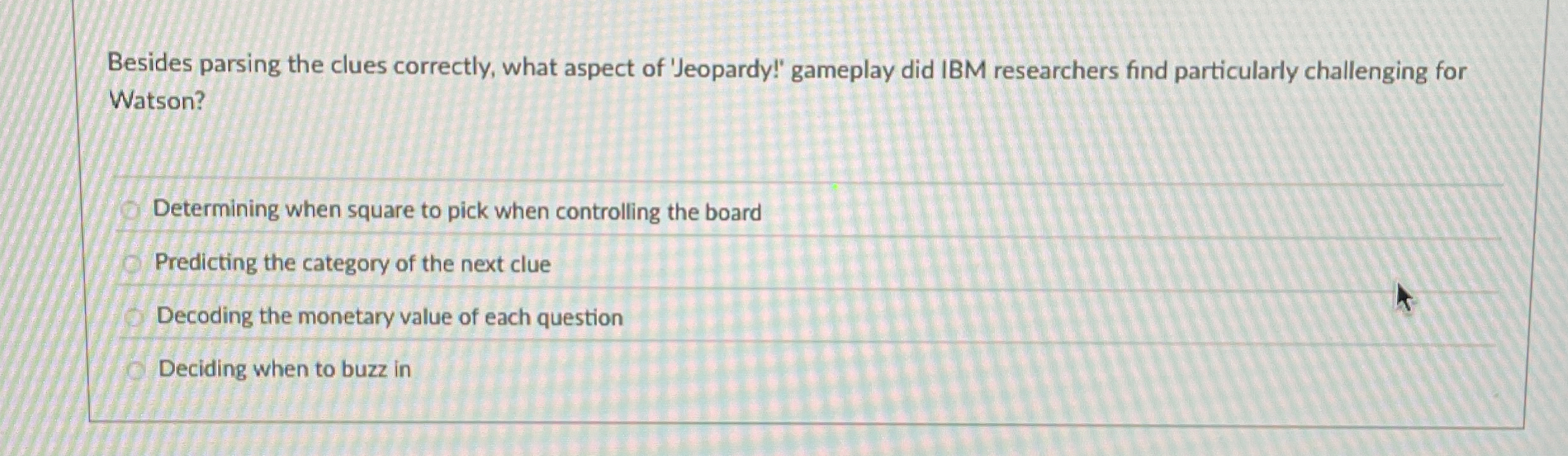 Besides parsing the clues correctly, what aspect