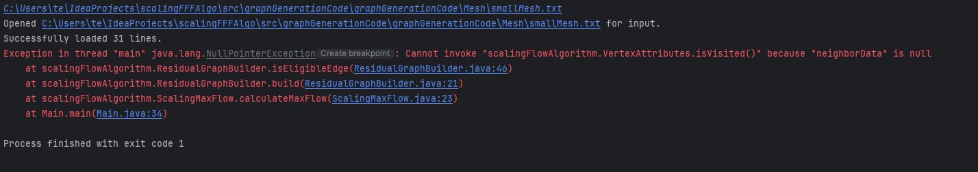 I am implementing a scalingFordFulkerson