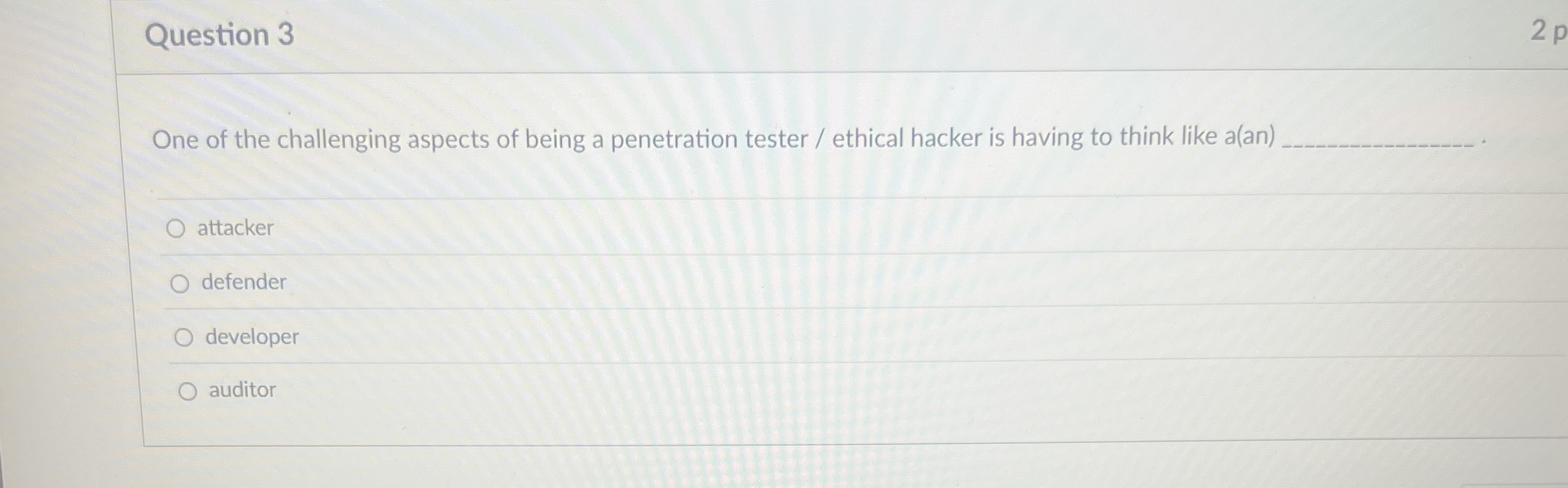 Question 3 2 p ne of the challenging aspects of