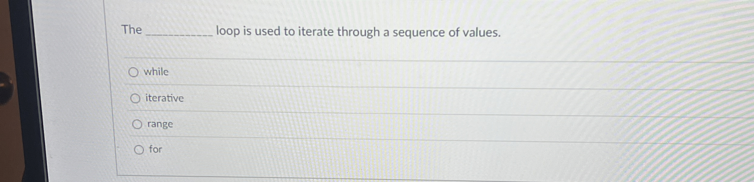 The loop is used to iterate through a sequence of
